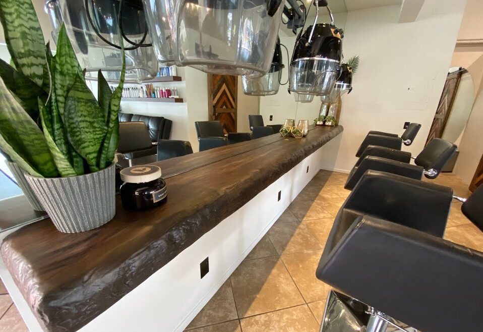 Nature Meets Glam: Faux Live Edge Metallic Wood Grain Bar