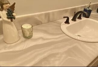 Exotic Pour Epoxy Vanity: Small Space, Big Impact