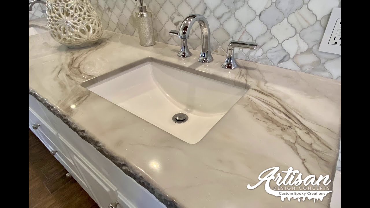 Stunning Bathroom Makeover with Epoxy Countertops