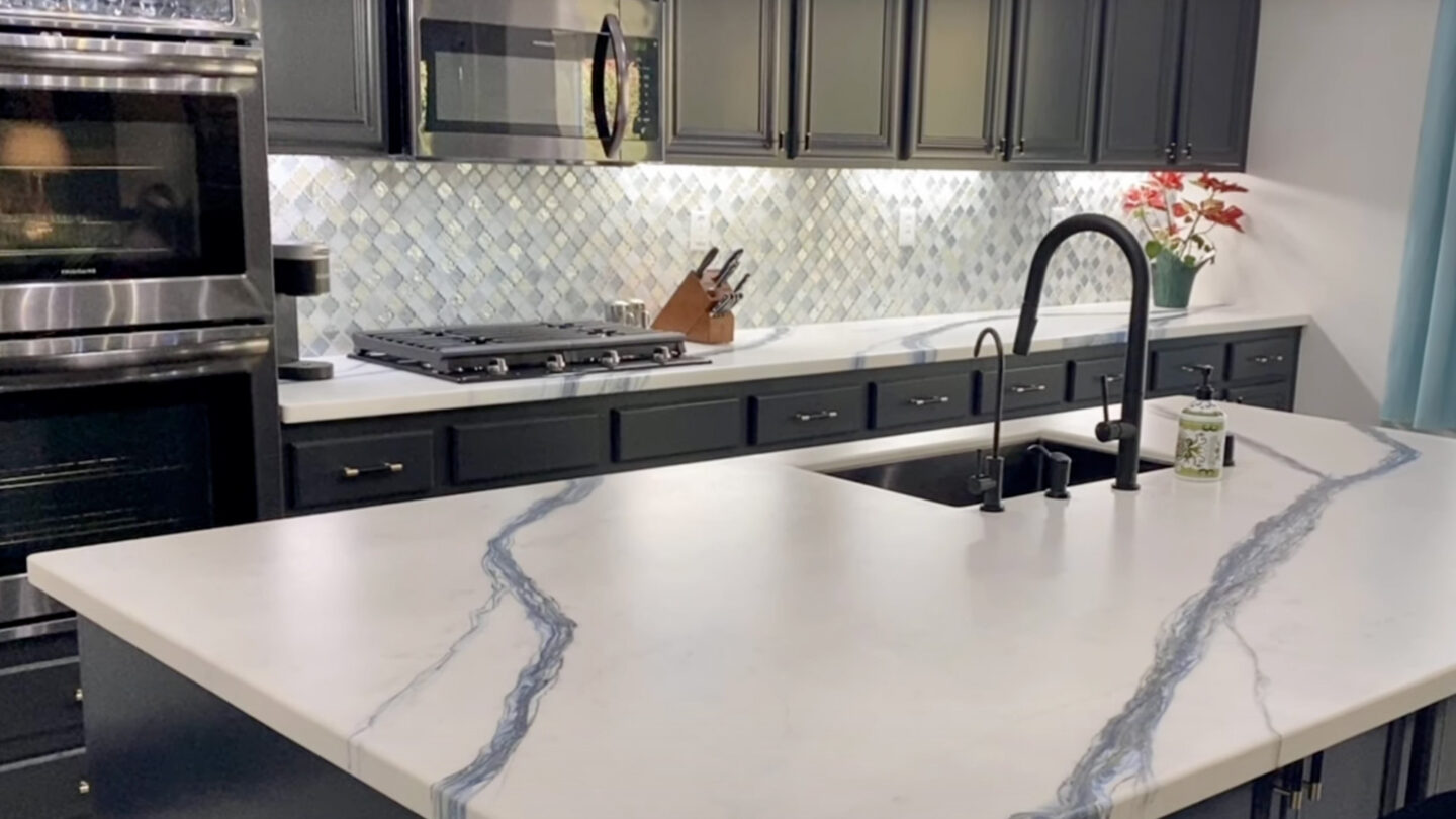 Fantasy Blue Marble Epoxy Kitchen Countertops
