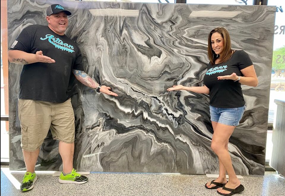 Agate-Inspired Epoxy Wine Wall Panel: A Focal Point Worth Toasting