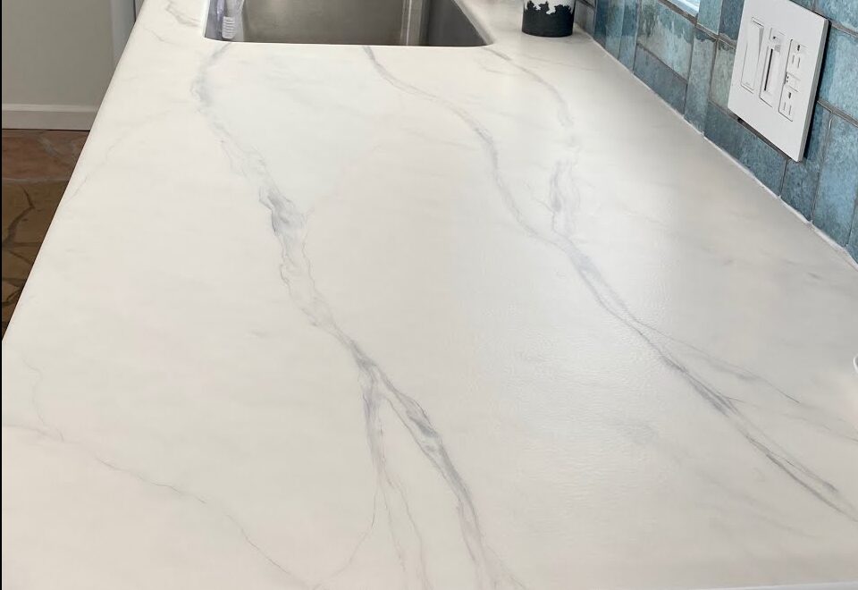 Calacatta White & Gray Epoxy Countertops: Simple, Elegant, Custom
