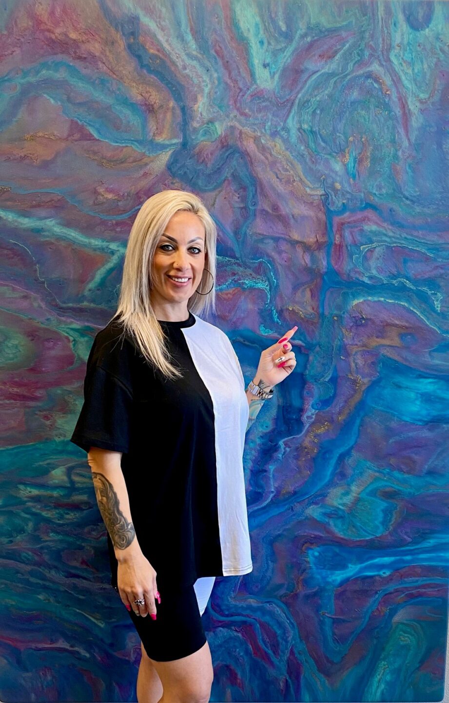 Peacock Inspired Epoxy Wall