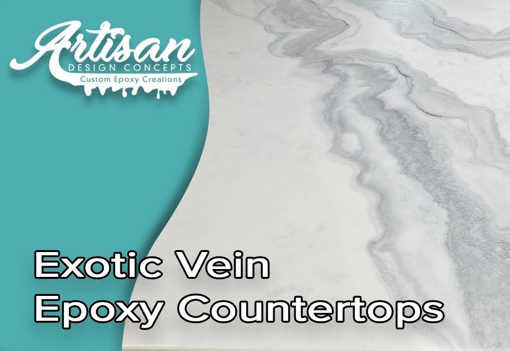 Exotic Vein Epoxy Countertops & Fireplace Surround