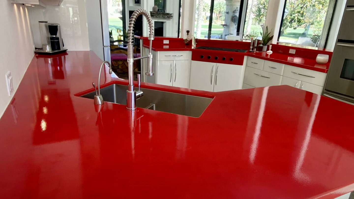 Ferrari Red Epoxy Countertops