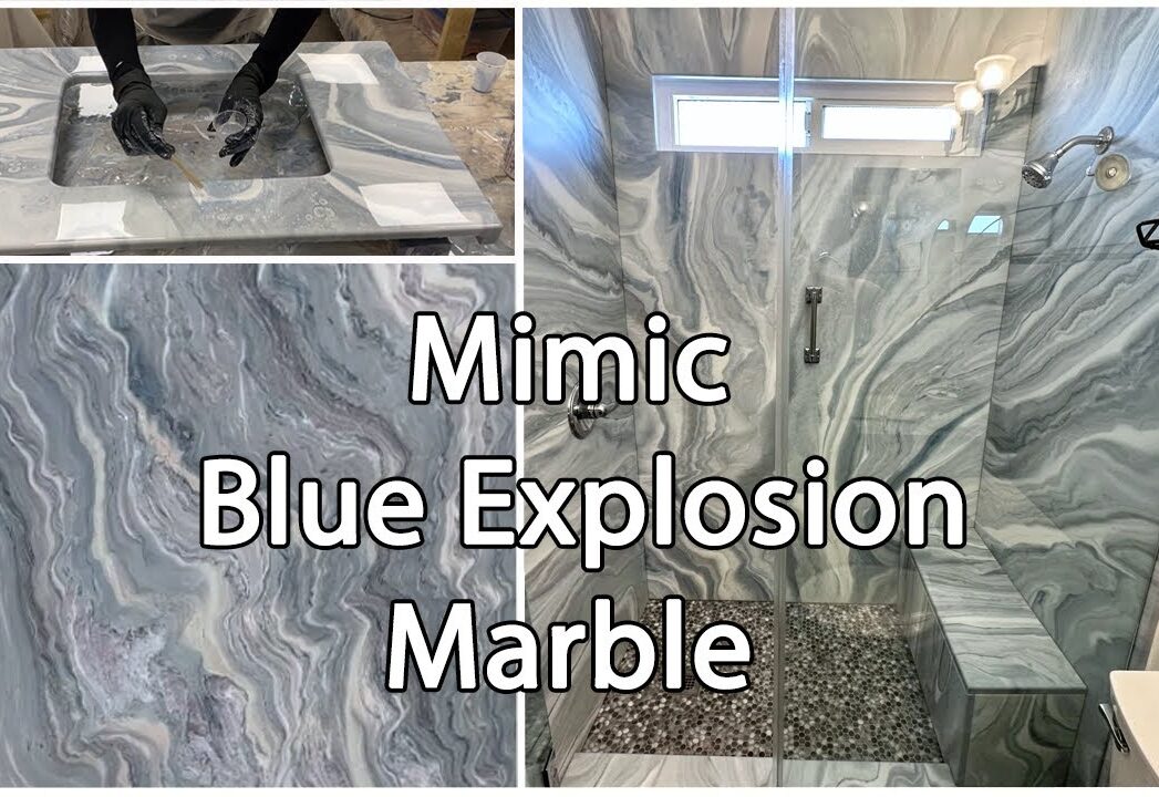 Blue Explosion Marble Look—Made with Epoxy