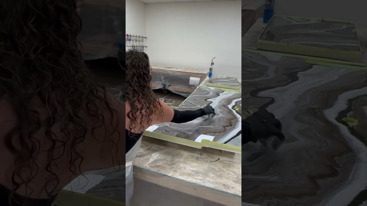 Exotic Marble Epoxy Desk: Sophistication in Every Swirl