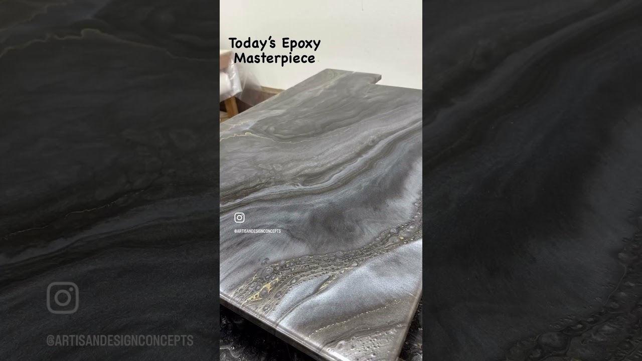 Epoxy Masterpiece: Built-In Bookcase Countertop