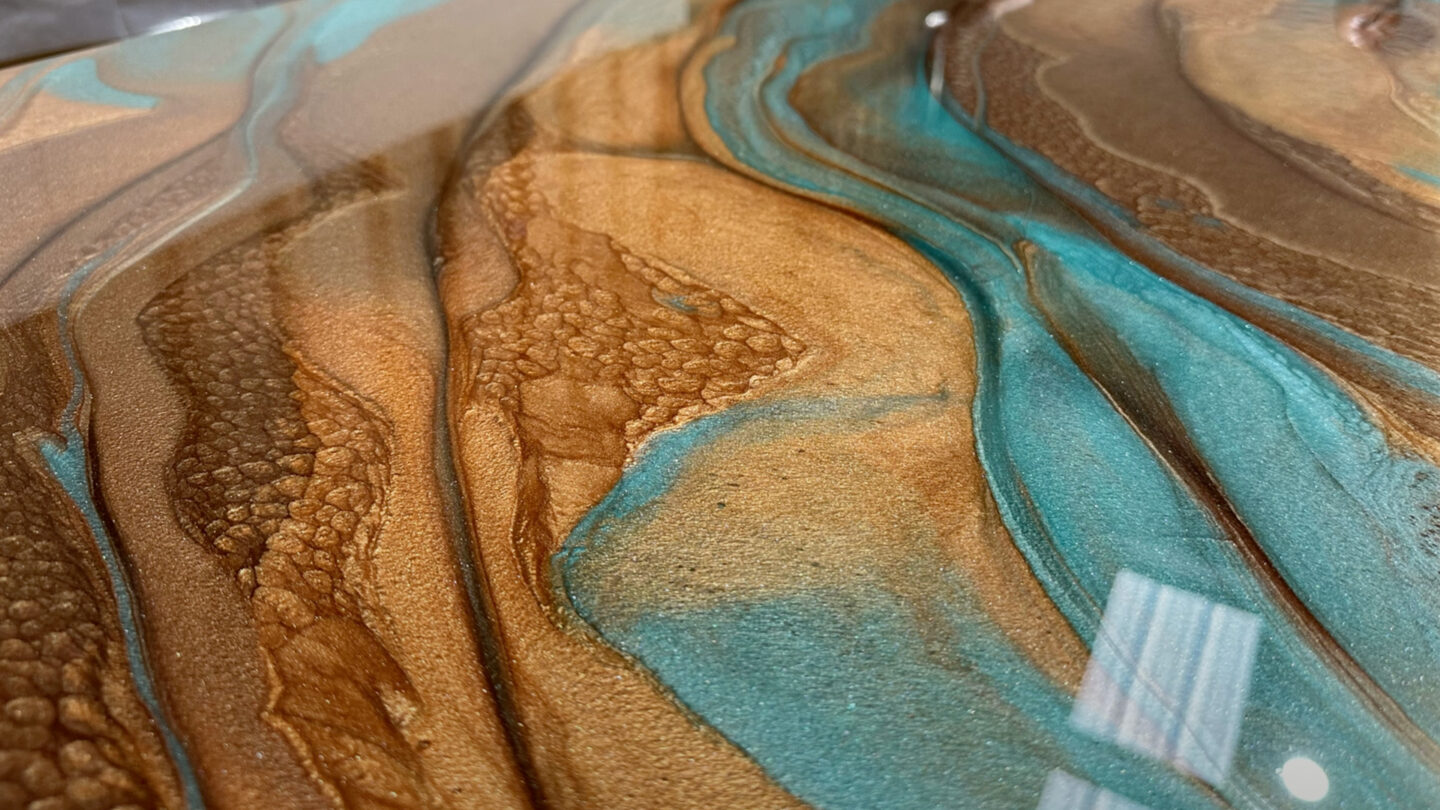 Southwest-inspired resin design countertop