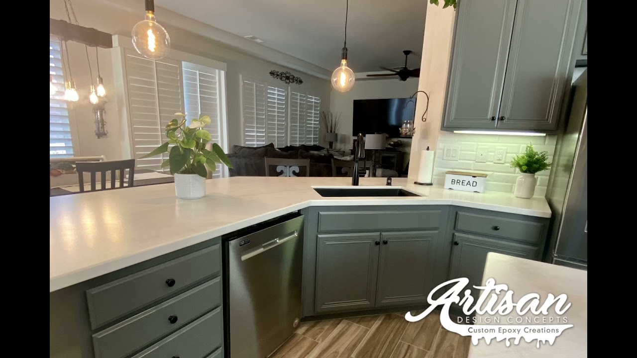 Calacatta Gold & Gray Epoxy: A Stunning Kitchen & Laundry Makeover