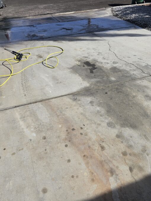Dirty stained driveway