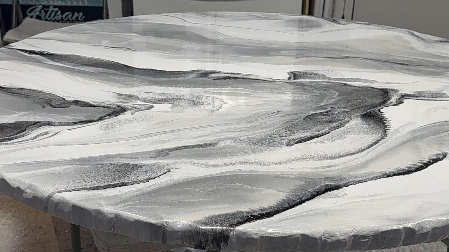Custom Geode Resin Pour with Chiseled Rock Edge: A One-of-a-Kind Statement Piece