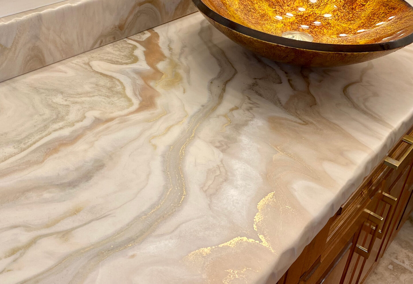 Yellow Onyx Marble Bathroom Countertop